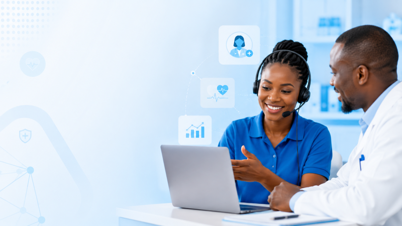 Care coordinator and doctor helping a patient through Fast Track support