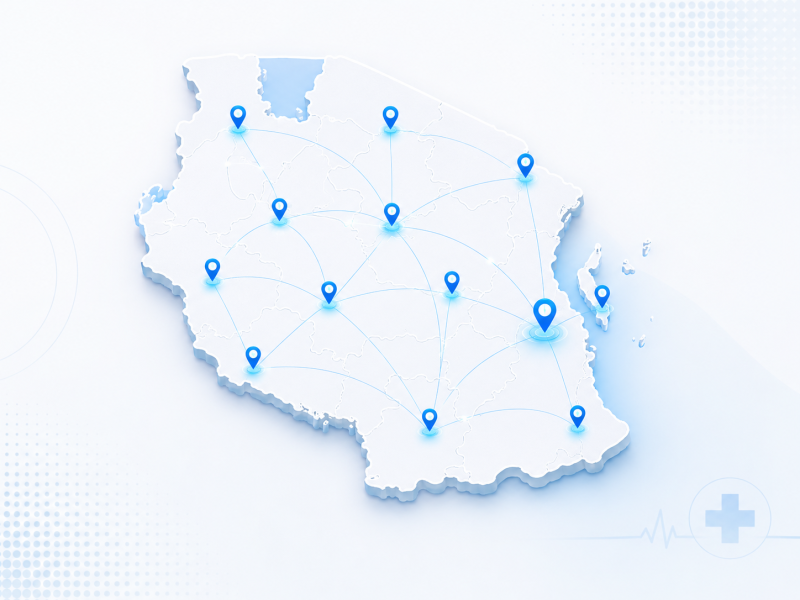 Connected healthcare access map across Tanzania